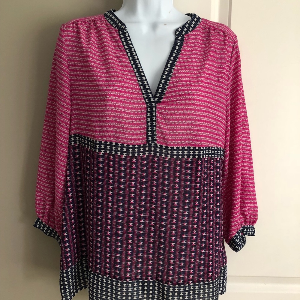 Pink & Navy Top